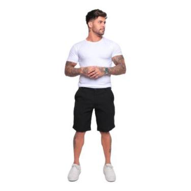 Imagem de Bermuda Masculina Semi social no linho - Mamustore, Preto, 3XL