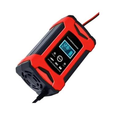 Imagem de Carregador de Bateria Inteligente 12V Automático com Função Reparo de Pulso e Display Digital
