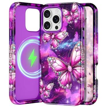 Imagem de Btscase Capa para iPhone 16 Pro Max [compatível com Magsafe] [proteção contra quedas de nível militar] Capa de telefone magnética à prova de choque fina antiarranhões suave ao toque TPU à prova de