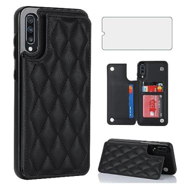Imagem de Asuwish Capa de telefone para Samsung Galaxy A50 A50S A30S Capa carteira com protetor de tela de vidro temperado e suporte de cartão RFID de couro acessórios de celular A 50 50S 30S S50 50A SM A505G