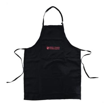 Imagem de Avental Preto Churrasqueiro Personalizado Grill Viana Tecido Oxford