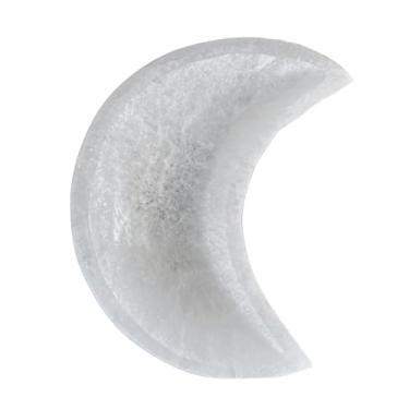 Imagem de Fenteer Tigela de cristal de selenita, organizador de joias, artesanato, ornamento, mesa minimalista, peça central, presente, prato de armazenamento relaxante, 6.5 Cm