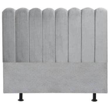 Imagem de Cabeceira Nuvem Cama Box King 195cm Alanis Suede Cinza Claro - Black H