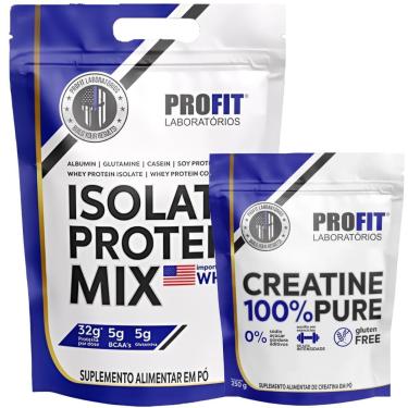 Imagem de WHEY ISOLATE PROTEIN MIX 1,8KG l CREATINA PURA MONOHIDRATADA 250G l PROFIT-Unissex
