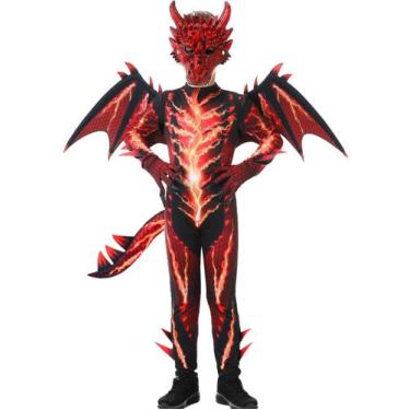 Imagem de Fantasia de dragão para crianças, aicoaub com asas de raio para menino