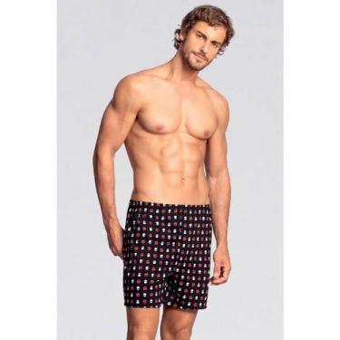 Imagem de Cueca Samba-Canção 100% Algodão Lupo 16950-007 Estampada, GG, Preto