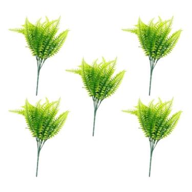 Imagem de Bothyi 12 polegadas plantas de samambaia artificial verde decoração para casa acessórios leves para arranjos em vasos internos material PP realista, 5 Peças