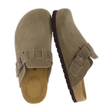 Imagem de CUSHIONAIRE Hana – Sapato feminino clássico de camurça de couro genuíno – Sapatos femininos confortáveis sem cadarço, Musgo, 11 Wide