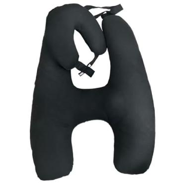 Imagem de Almofada em Forma H Adulto e Infantil Com Apoio para Pescoço de Dormir Para Viagens Descanso(Preto)