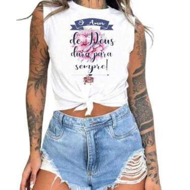 Imagem de Cropped T-Shirts Feminino Estampado - Cristã- Várias Estampas 05 - meg