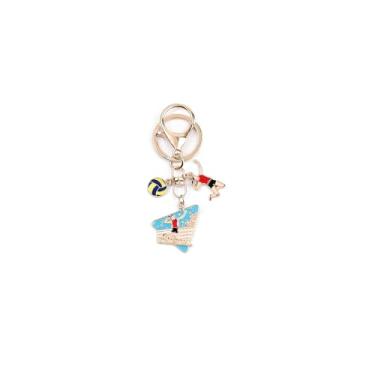 Imagem de AIETUE Chaveiro esmaltado para mulheres, badminton, vôlei, tênis, pingue-pongue, mergulho, beisebol, natação, futebol, berloque, acessórios para presente, Vôlei, GG