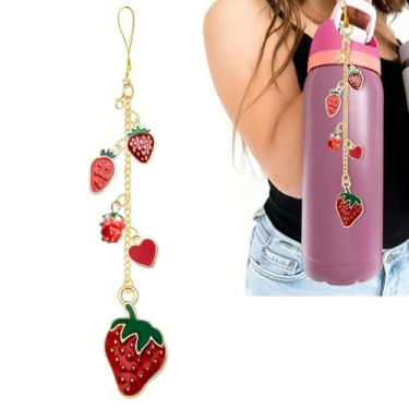 Imagem de Z-synka Alça de alça e pingente para garrafa de água Owala 680 g, 946 ml, 1,134 g, para acessórios Owala e acessórios Stanley Cup (morango)