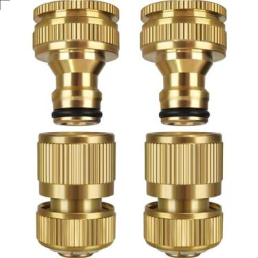 Imagem de Kit Engate Rápido para Mangueira Jardim 1/2 + Bico Conector de Torneir