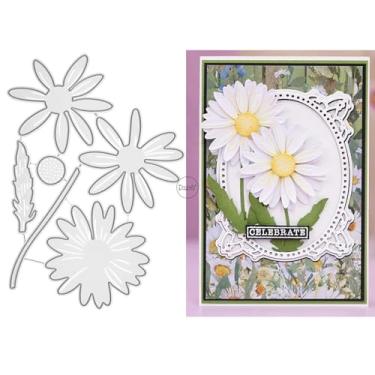 Imagem de DzIxY Matrizes de corte de metal de margaridas de retalhos para kit de fabricação de cartões, conjunto de recortes de papel, estêncil, suprimentos, modelos de máquina