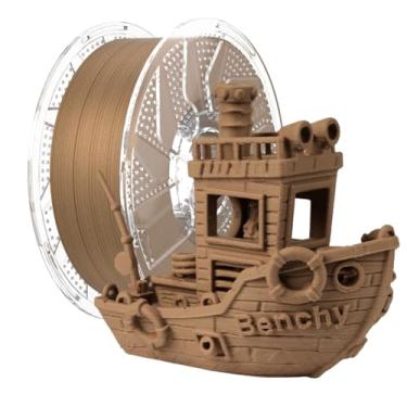 Imagem de Chitu Systems Filamento PLA de madeira, impressora 3D PLA filamento de teca de 1,75 mm com fibra de madeira real 1 KG/2,2 lb
