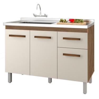 Imagem de Balcao Para Pia 3p 1g 120 Cm Anita Savana Off White Mobbs Savana Off White