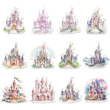 Imagem de 12 peças de decorações de porta de cruzeiro magnéticas, ímãs de cruzeiro de castelo de princesas, placas de porta de cabine de navio de conto de fadas, decoração de ímãs de geladeira