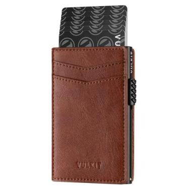 Imagem de Carteira VULKIT Slim, suporte de cartão com bloqueio RFID, metal