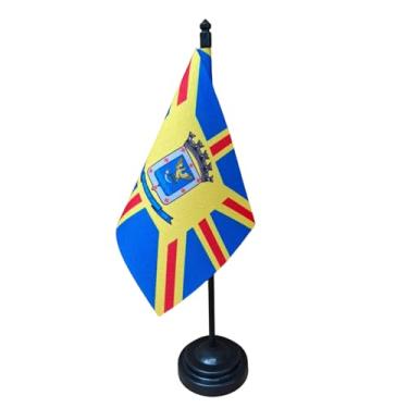 Imagem de Bandeira de Mesa Campo Grande, 26cm Altura Total, 18x11cm Tecido Oxford, Face Única, Base Plástica, Decorativa, Multicolorido, para Escritório, Eventos e Cerimônias