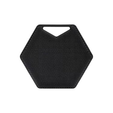 Imagem de 1 escova de banho hexagonal de silicone esponja esfoliante preta