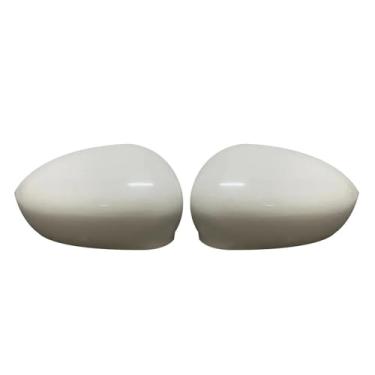 Imagem de Par de guarnições da tampa do espelho retrovisor da porta lateral compatível com FIAT 500 500C / GRANDE PUNTO 595 compatível com ABARTH 695 Acessórios para carro lado esquerdo + direito(White-Relace)