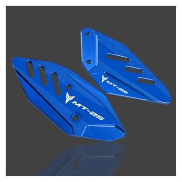 Imagem de Anti-derrapante Para MT-03 MT-25 MT03 MT25 CNC Apoio para os pés Placas de calcanhar dianteiro Protetor de asa do pedal(Blue MT25)
