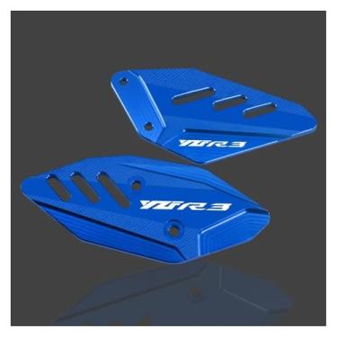 Imagem de Anti-derrapante Para yzf r3 r25 yzfr3 yzfr25 cnc footpeg apoio para os pés pedal dianteiro asa suporte placas de calcanhar protetor(Blue YZFR3)