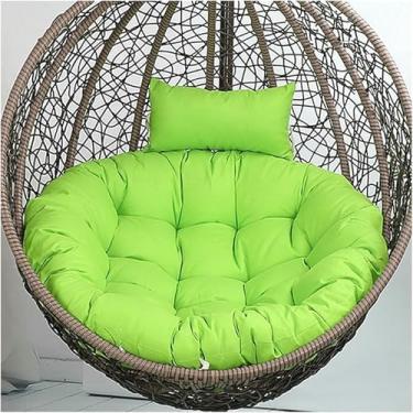 Imagem de Almofadas para cadeira suspensa de jardim em formato de ovo, almofada redonda macia e confortável para cadeira de balanço com encosto de cabeça.