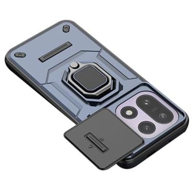 Imagem de LTLMYDAM Capa legal para OnePlus 15, capa de proteção de câmera deslizante, capa de suporte de anel fino de policarbonato fosco militar, azul, 15