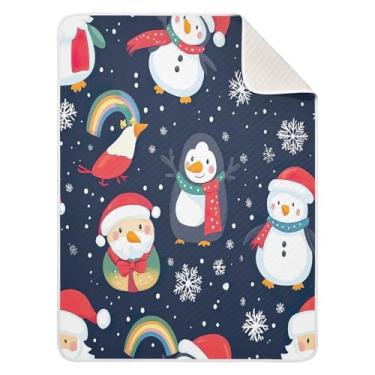 Imagem de Blueangle Cobertores de boneco de neve para berço, soneca, 76 x 101 cm, quente, aconchegante, macio, receptor, cobertor unissex para meninos, meninas, crianças, bebês (635)