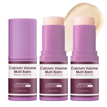 Imagem de Bekoeen 2 unidades de bastão de cálcio multibálsamo, volume de cálcio, bastão de cálcio para rugas, hidratação e firmeza da pele, bastão de rugas para protetor labial e rosto e pescoço