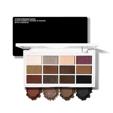 Imagem de UOCK Paleta de sombras de luxo de 12 cores, paleta de maquiagem de sombra fosca brilhante, paleta de contorno de sombra. Fácil de misturar e de longa duração, adequada para maquiagem profissional para