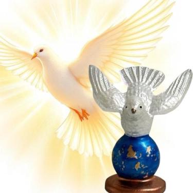 Imagem de Divino Colorido 5 cm  Proteção  Fé  Decoração Religiosa - Estrela Magi