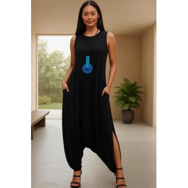 Imagem de Macacão Saruel Regata com Bolso - modanascimento, Preto, G