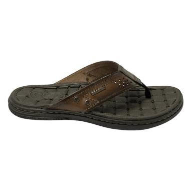 Imagem de Chinelo Masc Pegada Couro Anilina Marrom Pinhão 131221-01