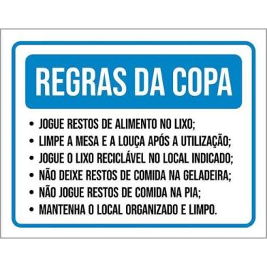 Imagem de Kit 5 Placa Acm Regras Da Copa ul 18X23 - Sinalizo