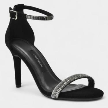Imagem de Sandália Via Marte Strass Pedraria Feminina - Preto, 36
