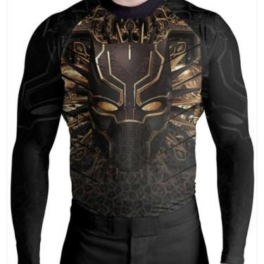 Imagem de Rash Guard Dourada Pantera - Atlética, M, Preto