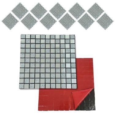 Imagem de Pastilha De Vidro Adesiva Kit 11 Uni Parede Cozinha Banheiro Sala Decorativa Fácil Aplicacao Moderna Reforma Requintado