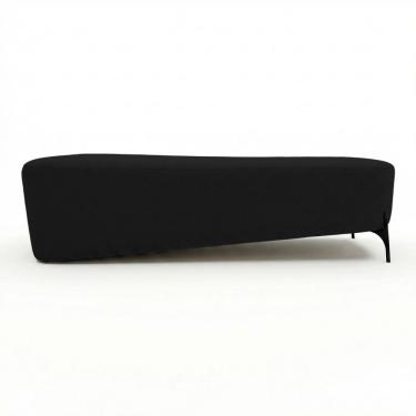 Imagem de Puff Recamier Decorativo Orgânico Lavie 140cm Premium Bouclê Preto - Abmaza