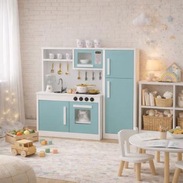 Imagem de Cozinha Infantil Completa com Geladeira de Brinquedo Faz de Conta Educativo