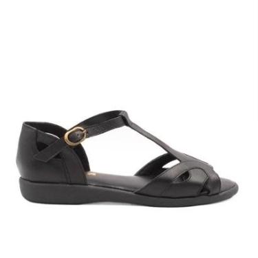 Imagem de Sandália Zatta Couro Flat Casual Maria-Feminino