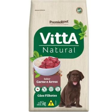 Imagem de Ração Vitta Natural Para Cães Filhotes Sabor Carne - 15 Kg - Premier