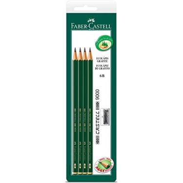 Imagem de Lápis Preto Técnico 6B Esc/Macio, Faber-Castell, 9000, EcoLápis Grafite, Caixa com 24 Cartelas x 4 Unidades cada