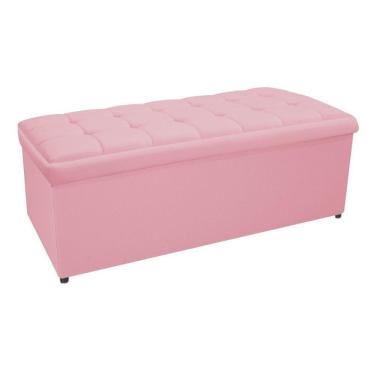 Imagem de Calçadeira Copenhague 195cm King Size Suede Rosa Adj Decor