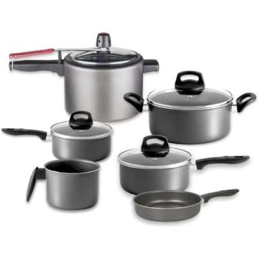 Imagem de Jogo De Panelas Antiaderente 6 Peças com panela de pressão 4,5 L Alegrerte