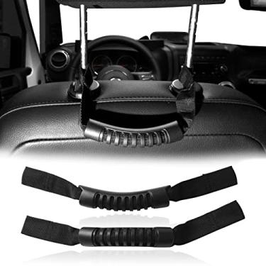 Imagem de Hooke Road Alça preta para assento traseiro para Jeep Wrangler JK JL e Unlimited 2007-2018 (2 peças)