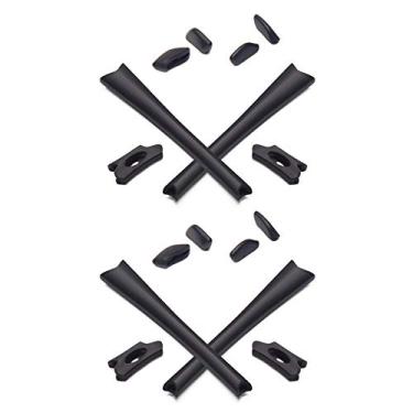 Imagem de Mryok 2 pares de kits de substituição para fones de ouvido Oakley Flak Jacket/Flak Jacket XLJ/Flak Jacket Óculos de sol ajuste asiático - Preto e Preto