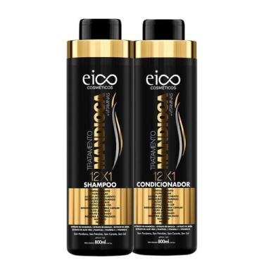 Imagem de Kit Eico Tratamento Capilar Mandioca Shampoo E Condicionador 800ml - E