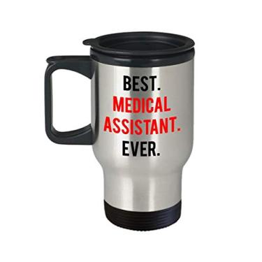 Imagem de Presentes de agradecimento de assistente médico – Caneca de viagem Best Medical Assistant Ever – Chá divertido de cacau quente – Presente de aniversário de Natal